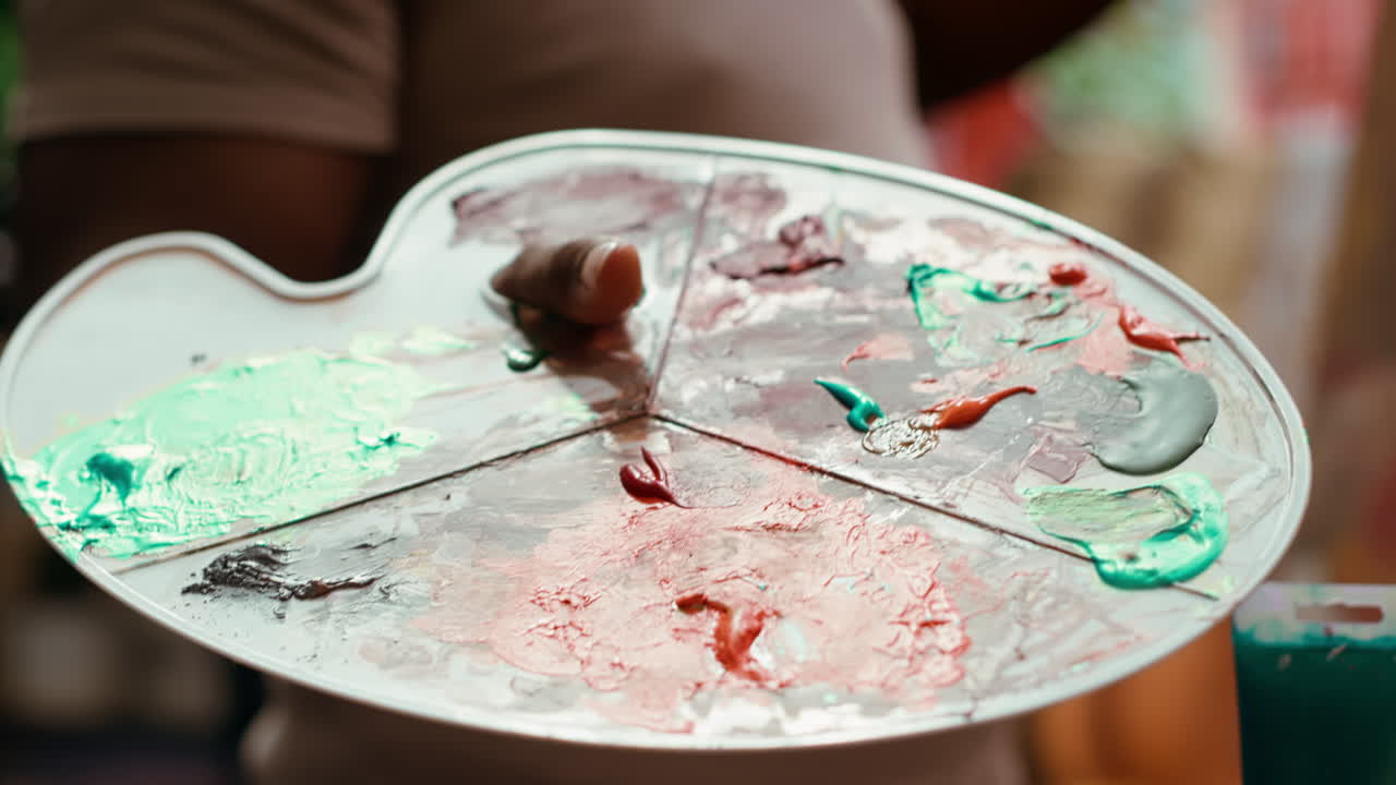 Artist's Palette with Colorful Paints