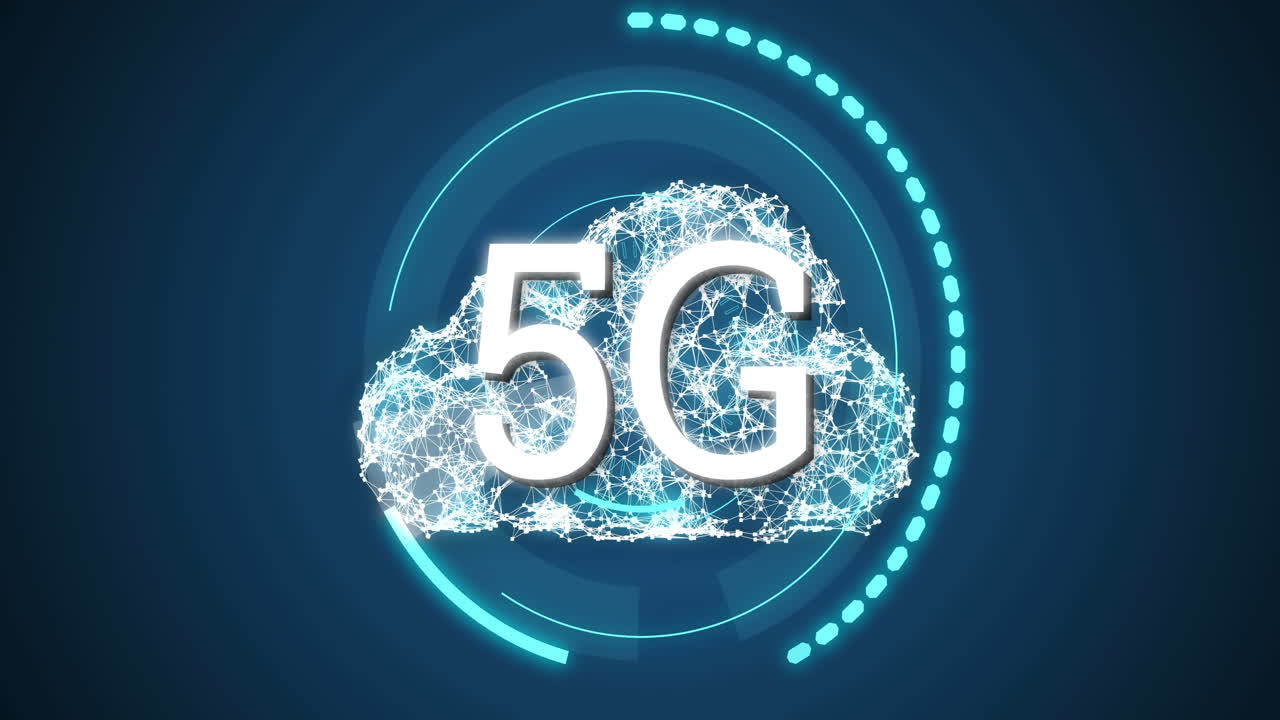5g scritto nel mezzo di un cerchio futuristico 4k