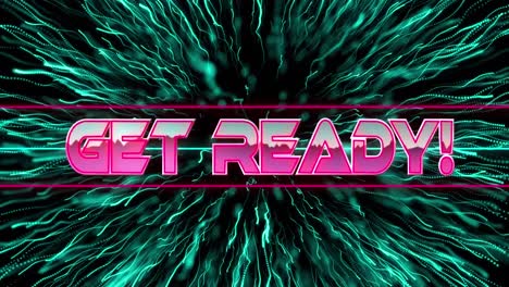 animation of get ready text over neon light trails