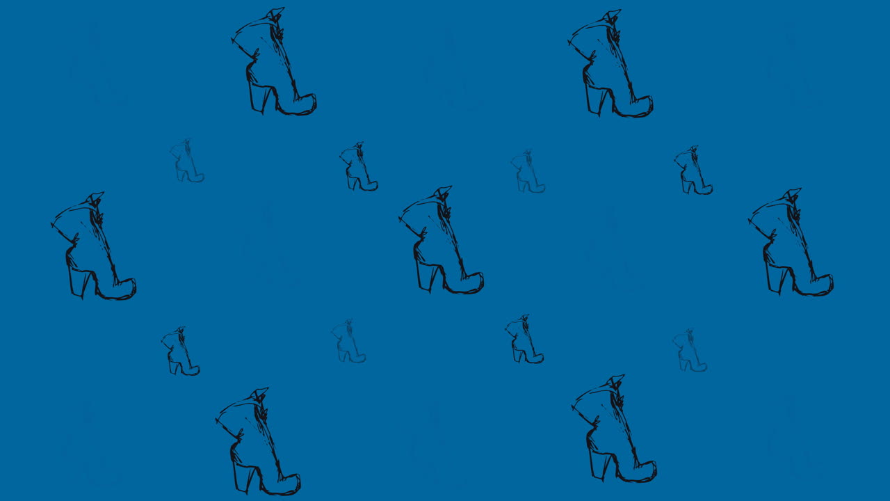 파란색 배경 에 반복 된 하이 힐 의 애니메이션