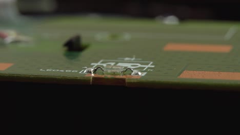 the green smd led lights up and blinks on the board.
