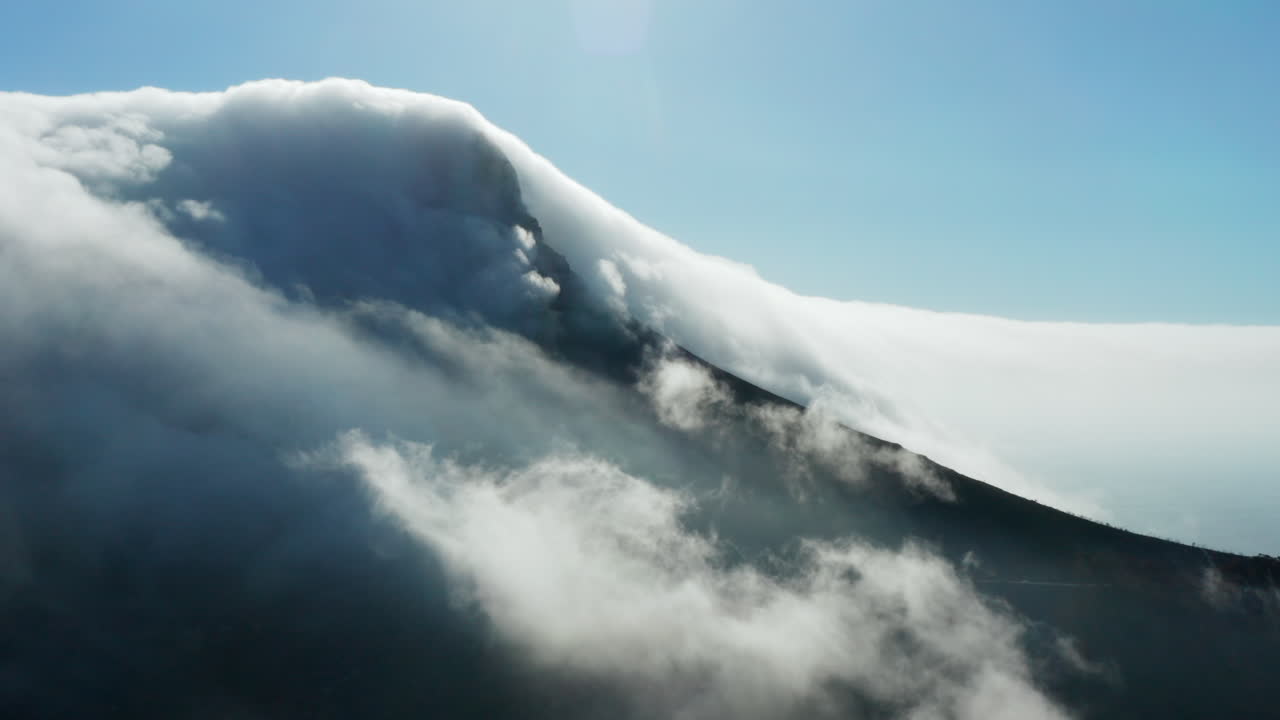 Lion's Head buried under a thick pack of clouds in Cape Town