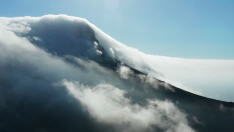 lion's head buried under a thick pack of clouds in cape town