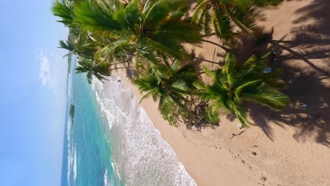 FPV-Eines-Tropischen-Strandes-In-Arroyo-Salado,-Dominikanische-Republik-–-Drohnenaufnahme