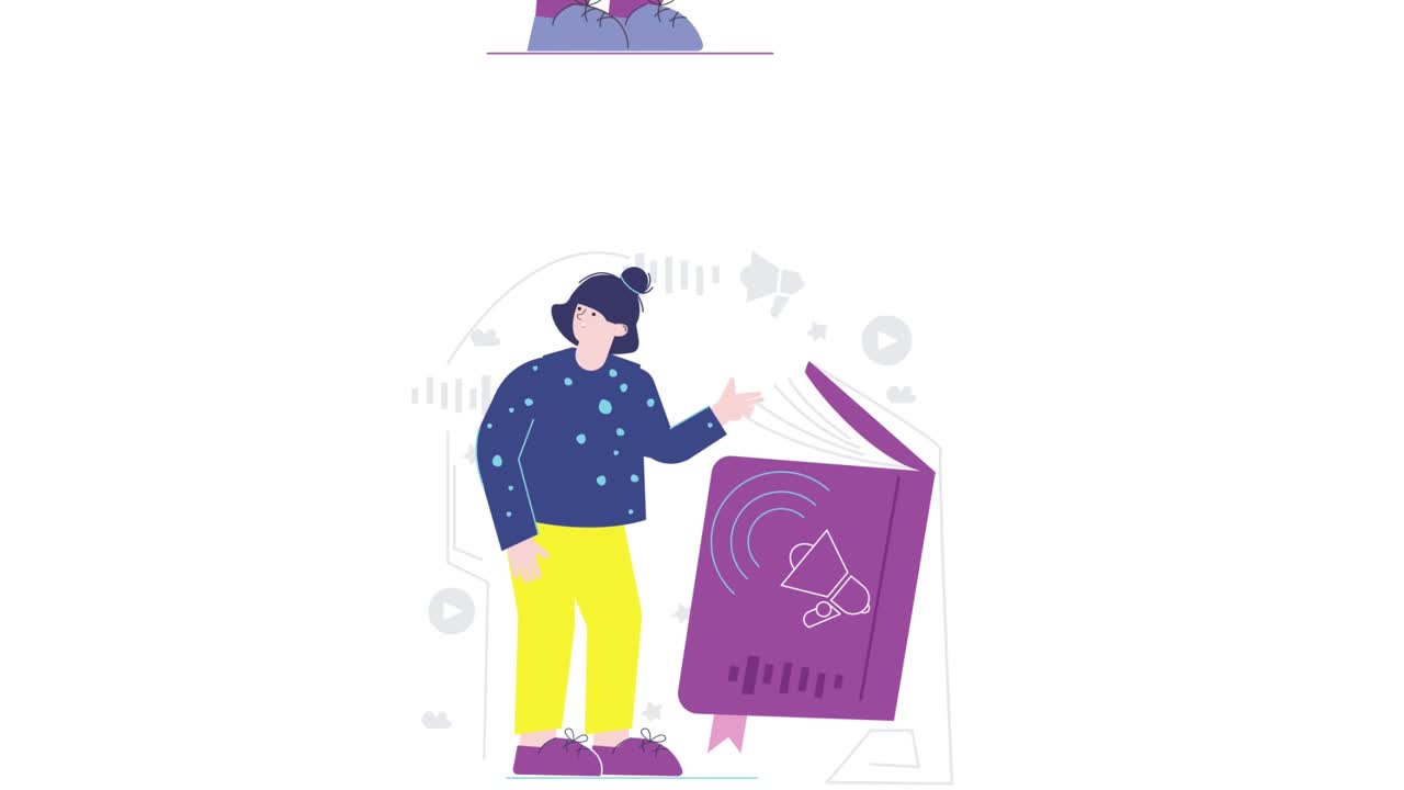 Illustrations of People Enjoying Audiobooks