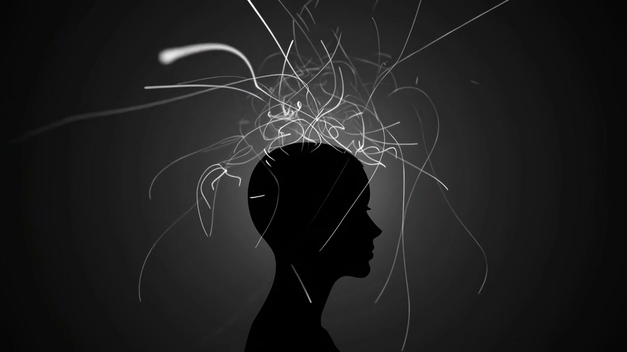 Abstract Animation of Thoughts and Ideas Forming in a Human Head