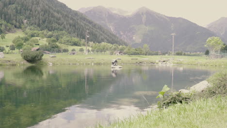 mountain lake in the italian alps in summer 4k prores 422