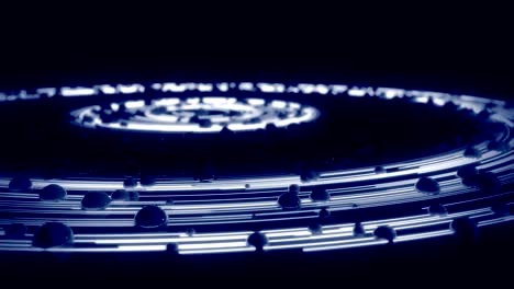 abstract light trails in orbit.