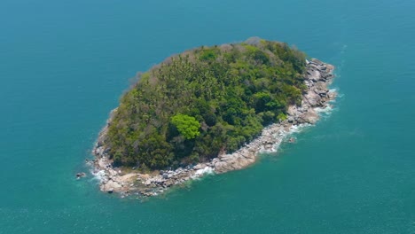 aerial view of a tropical island