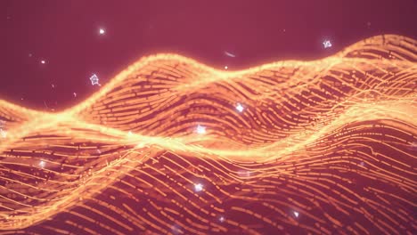 abstract glowing waves with stars