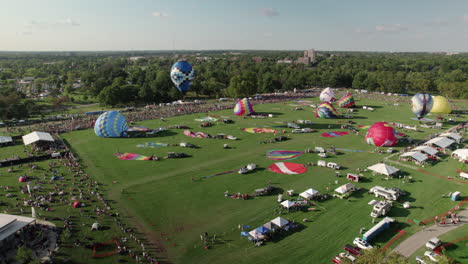 aerial descent above forest park in st