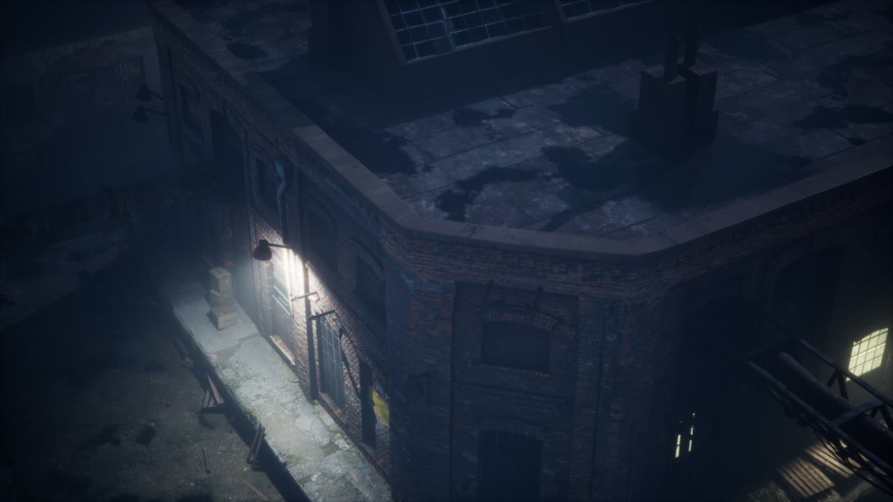 옛 공장 의 공중 전망