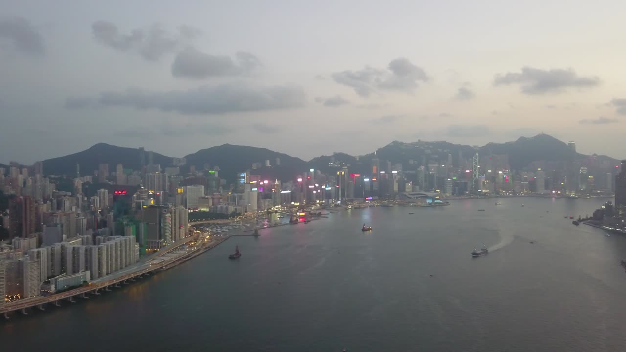 imagen aérea del distrito de kowloon en hong kong