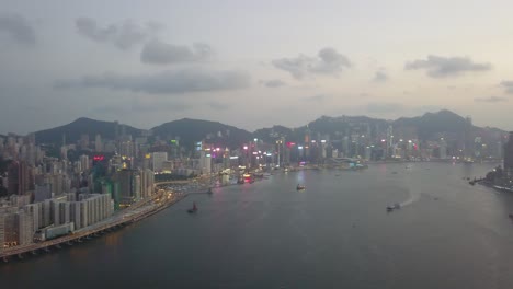 aerial view footage of kowloon district in hong kong