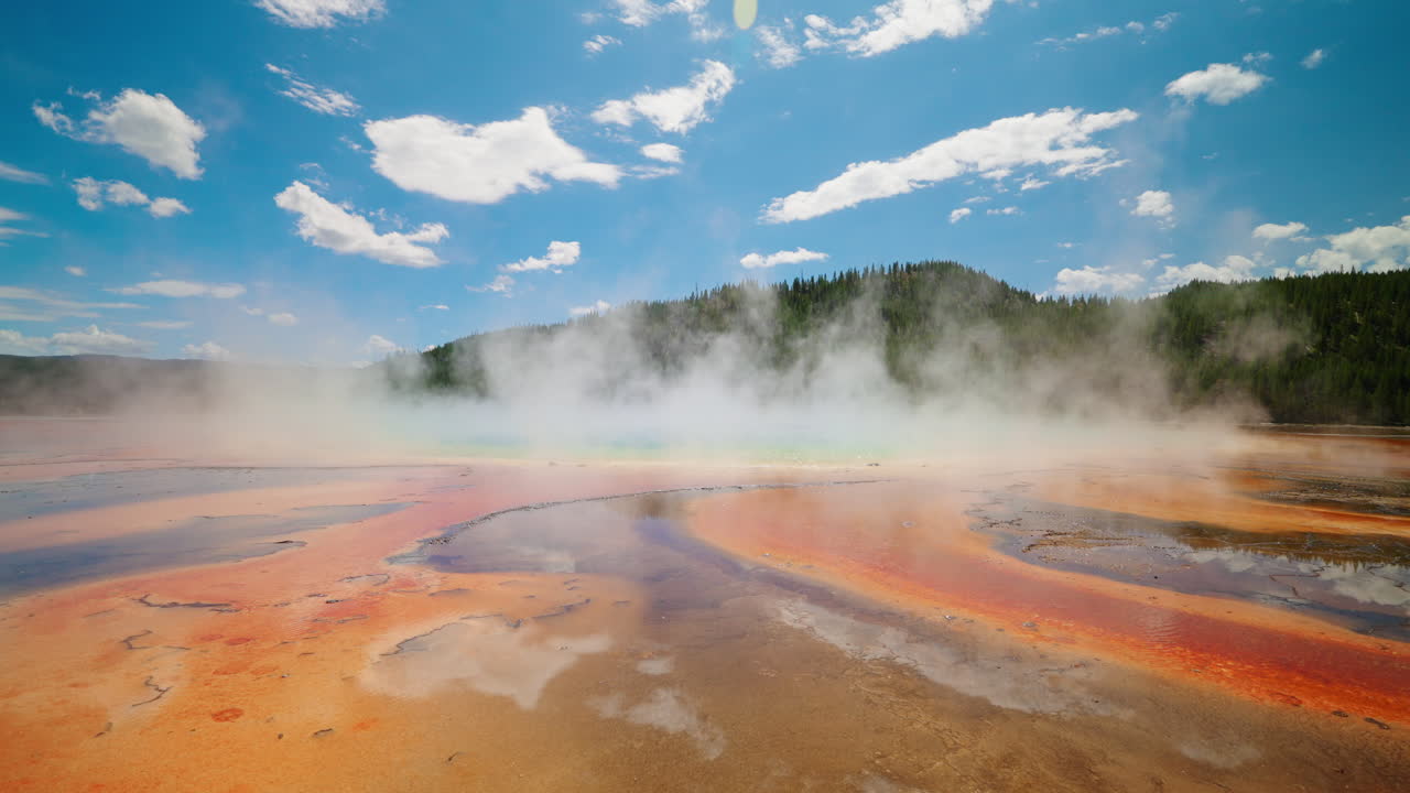 Vibrant Grand Prismatic Spring in Yellowstone National Park