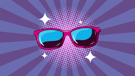 pink sunglasses pop art illustration