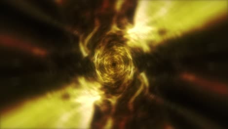 abstracto brillo oro energía nube túnel hiperespacio fondo agujero de gusano. viaje espacial a través de un agujeros de gusano túnel de tiempo. bucle sin costuras 4k 3d. tecnología cibernética infinita vórtice espiral fluye animación de bucle vj.