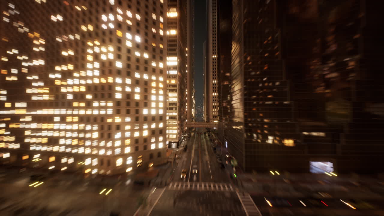 hermosa vista de hiperlapso de drones aéreos de la ciudad urbana moderna