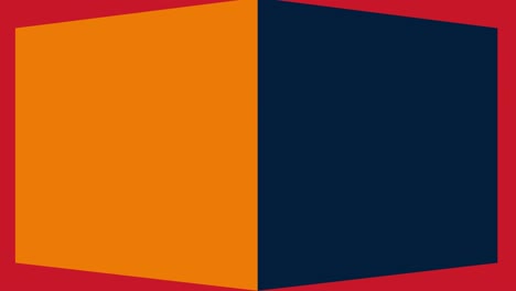 a red background consists of animated cubes and rectangles, after effect