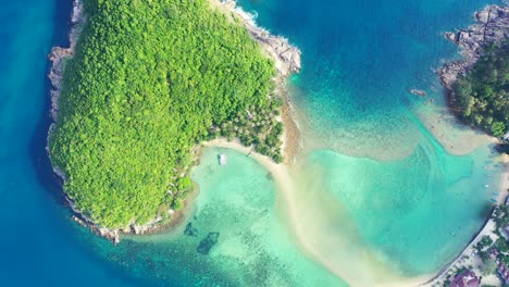 Die-Insel-Koh-Ma-Mit-Einer-Sandbank,-Die-Sie-Mit-Der-Insel-Koh-Phangan-Verbindet