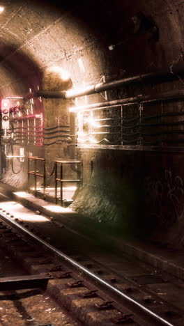 exploring a dark and gritty subway tunnel