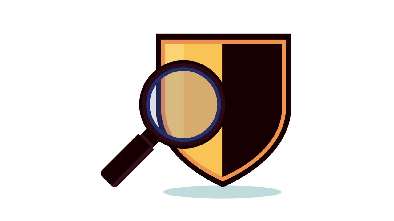 escudo de seguridad con lupa