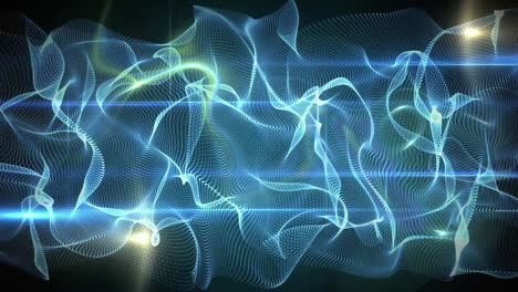 Animation of light spots over neon shapes moving