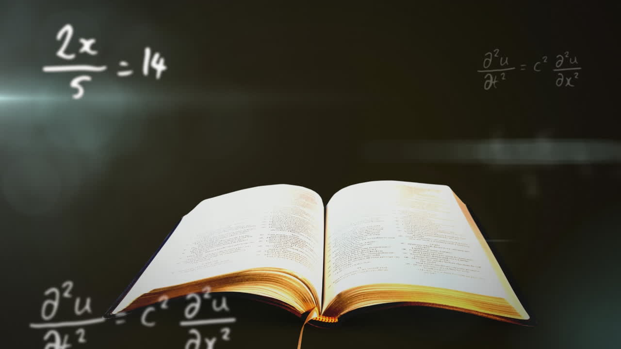 개방된 책에 대한 수학 방정식