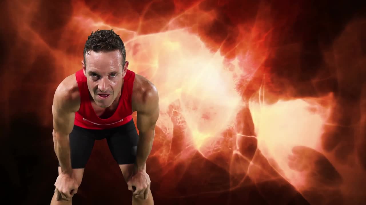 animación de un deportista descansando sobre senderos ligeros