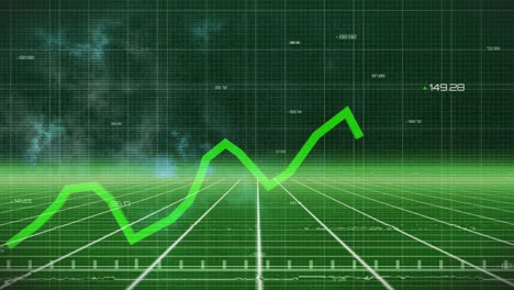 animación del procesamiento de datos financieros a través de la red