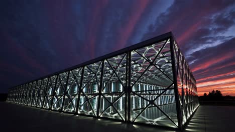 modern data center structure at sunset