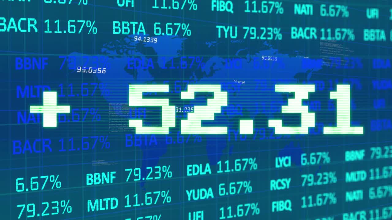 animación del procesamiento de datos sobre el mapa del mundo