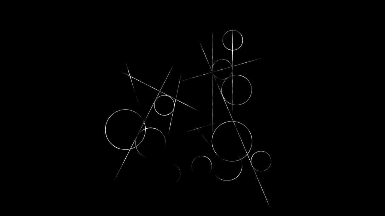 Animazione di transizione in loop con motivi geometrici scientifici in matematica. Sfondo di matematica e istruzione. Cerchio e linea