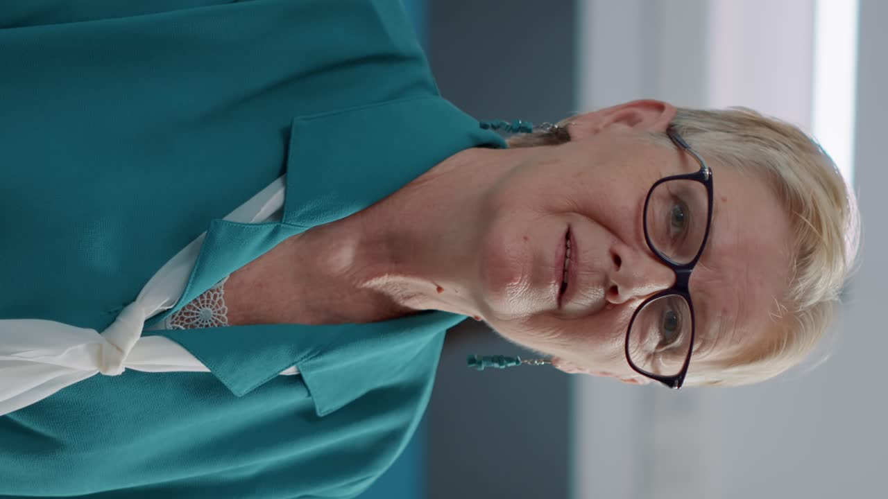 Portrait of senior woman waiting on doctor at checkup appointment