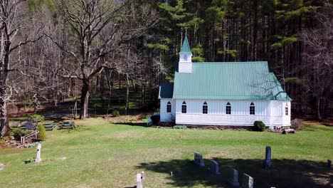 aerial st johns episcopal church near valle crucis north carolina