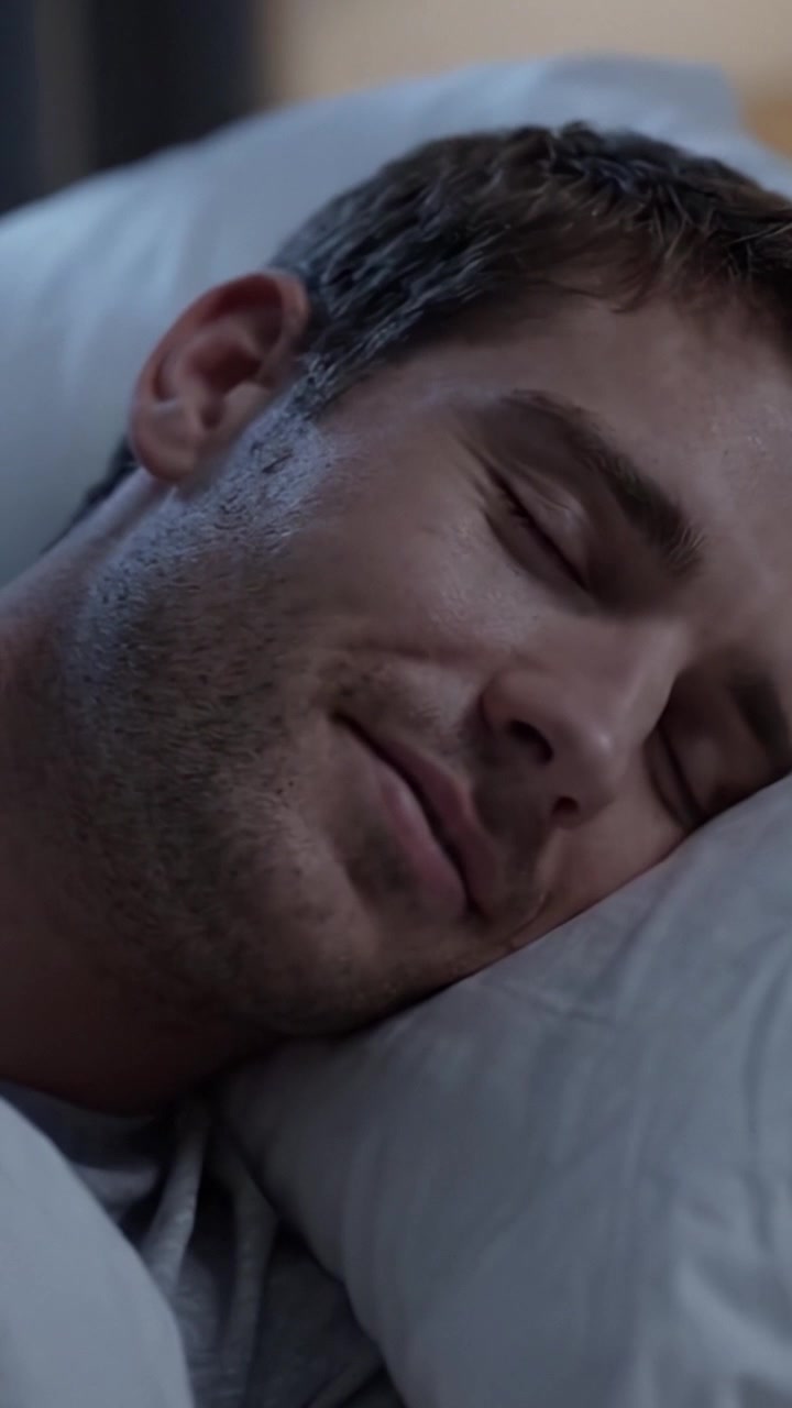 A Serene Moment of Rest: Capturing the Tranquil Sleep of a Young Man in a Cozy Bedroom Environment, Emphasizing the Peaceful Atmosphere and Comfort of Nighttime Slumber