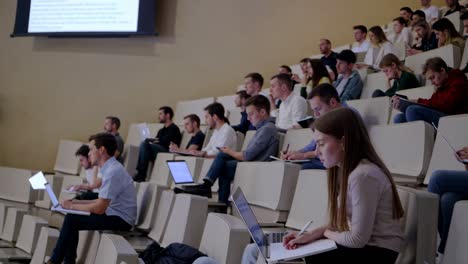 students in a lecture hall