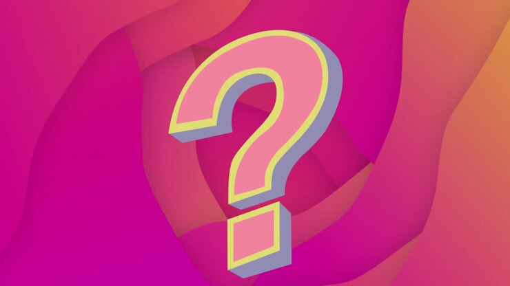 Animation of question mark over red background