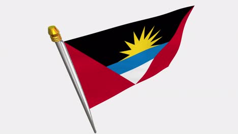 video de bucle de la bandera de antigua y barbuda revoloteando en el viento, video en cámara lenta de 4k, con canal alfa