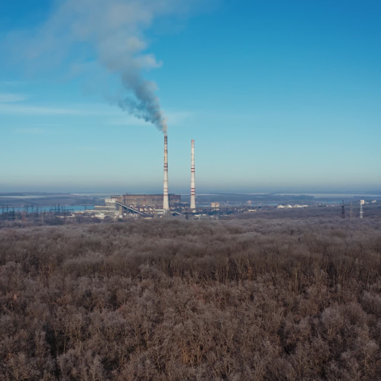 Aerial view of industrial zone