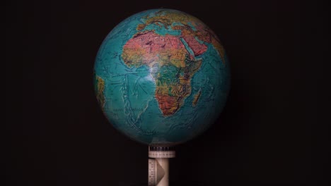 slow zoom in on africa on a globe