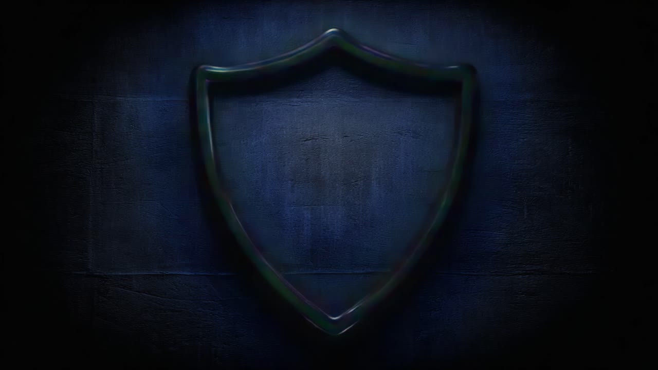 A Striking Neon Shield Illuminated Against a Dark Background, Symbolizing Protection, Security, and Strength in Digital and Physical Realms