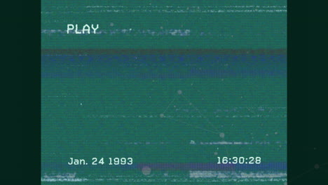 animación de la interfaz de texto de reproducción en la pantalla con fallo