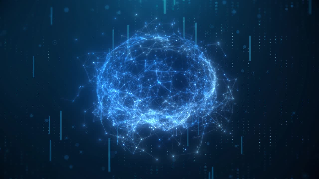 Concept of Big Data and Deep Learning Modern Technology. Futuristic Cyber Technology Innovations. AI Artificial intelligence digital brain animation