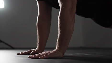 person's hands and forearms during exercise
