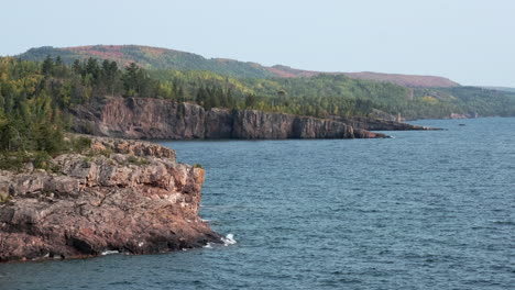 lake superior cliffs on a blue sunny morning