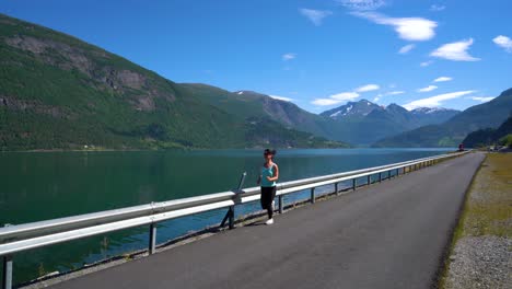 woman jogging outdoors