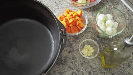 testing the heat coming from cast iron pot