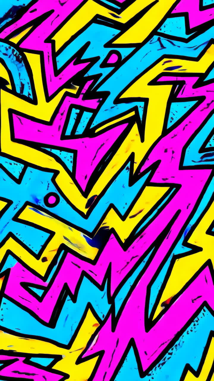 Vibrant Abstract Graffiti Pattern with Neon Colors