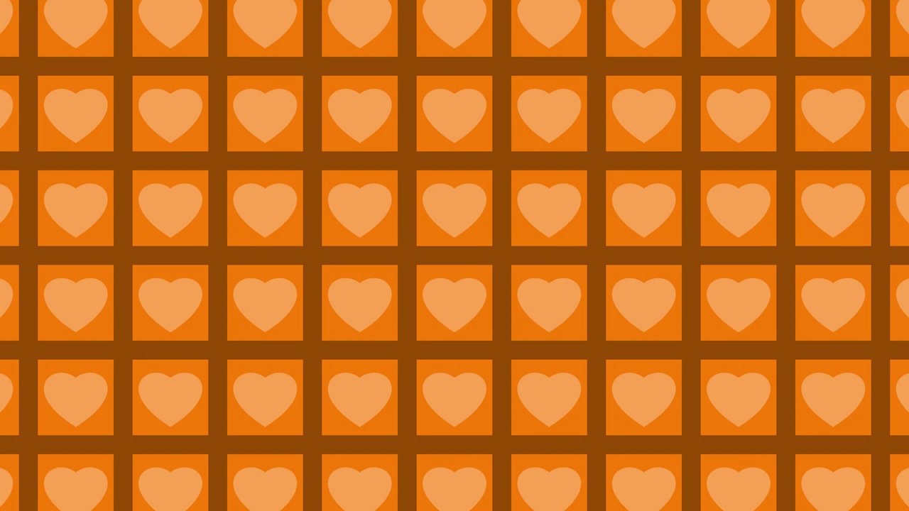Orange Heart Chocolate Pattern